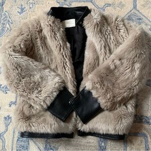 Zara faux fur and leather bomber super warm size medium